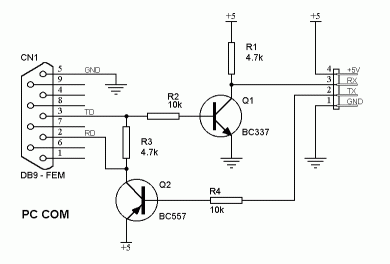 RS232 адаптер на транзисторах